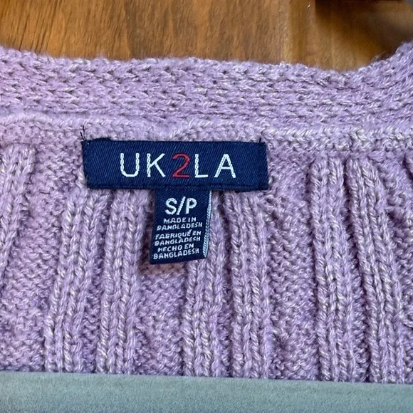 Purple Cable Knit Cardigan - Picture 2 of 3